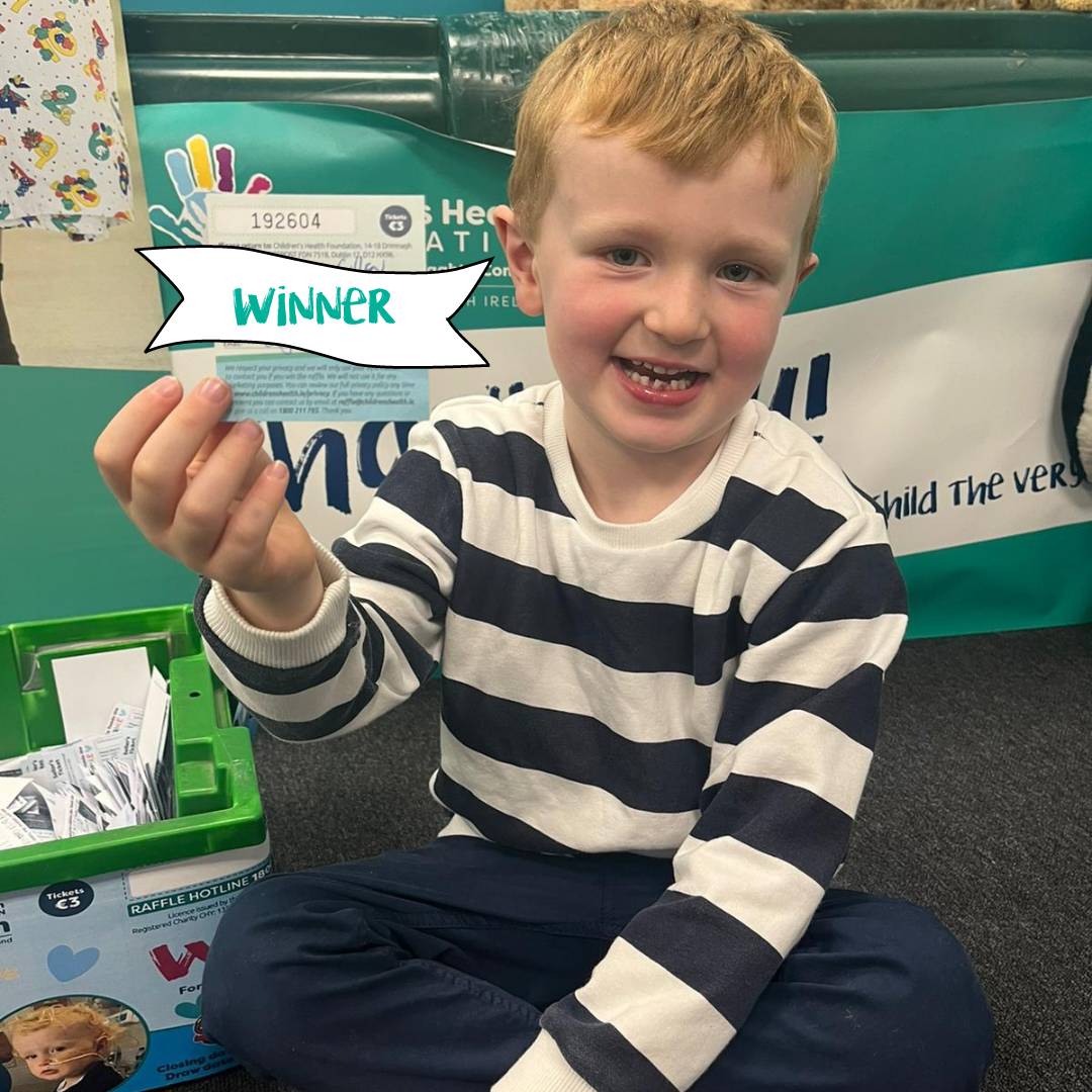 Congratulations to our Raffle Winner 2022! Children's Charity Ireland