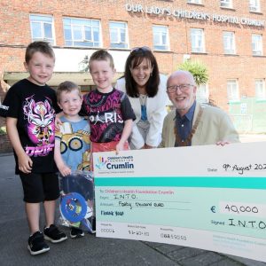 Children's Health Foundation receiving fundraising cheque
