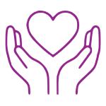 Heart and hands icon