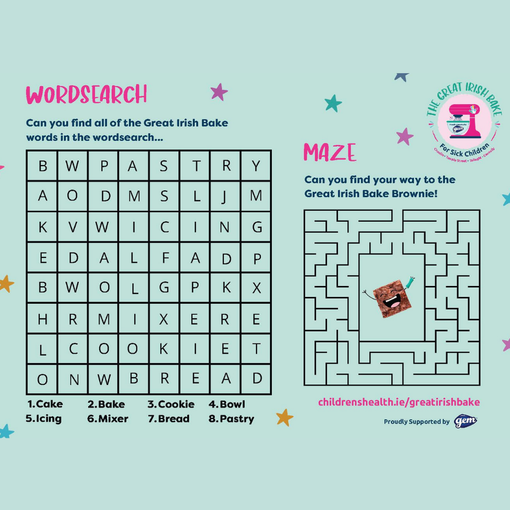 Great Irish Bake Activity Sheet