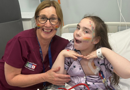 Saoirse in hospital with nurse