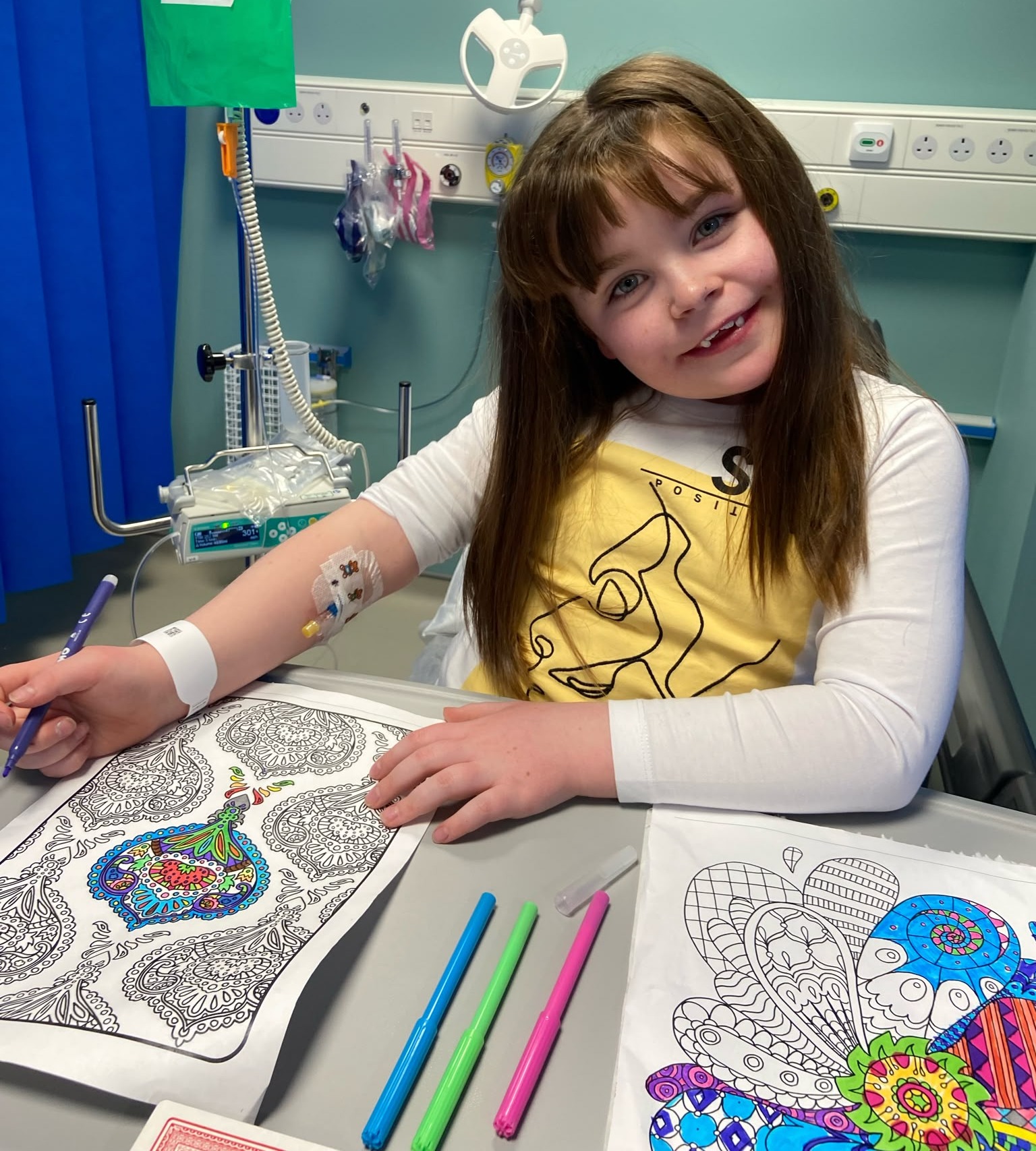 Trick or Treat Patient Alice pictured in hospital