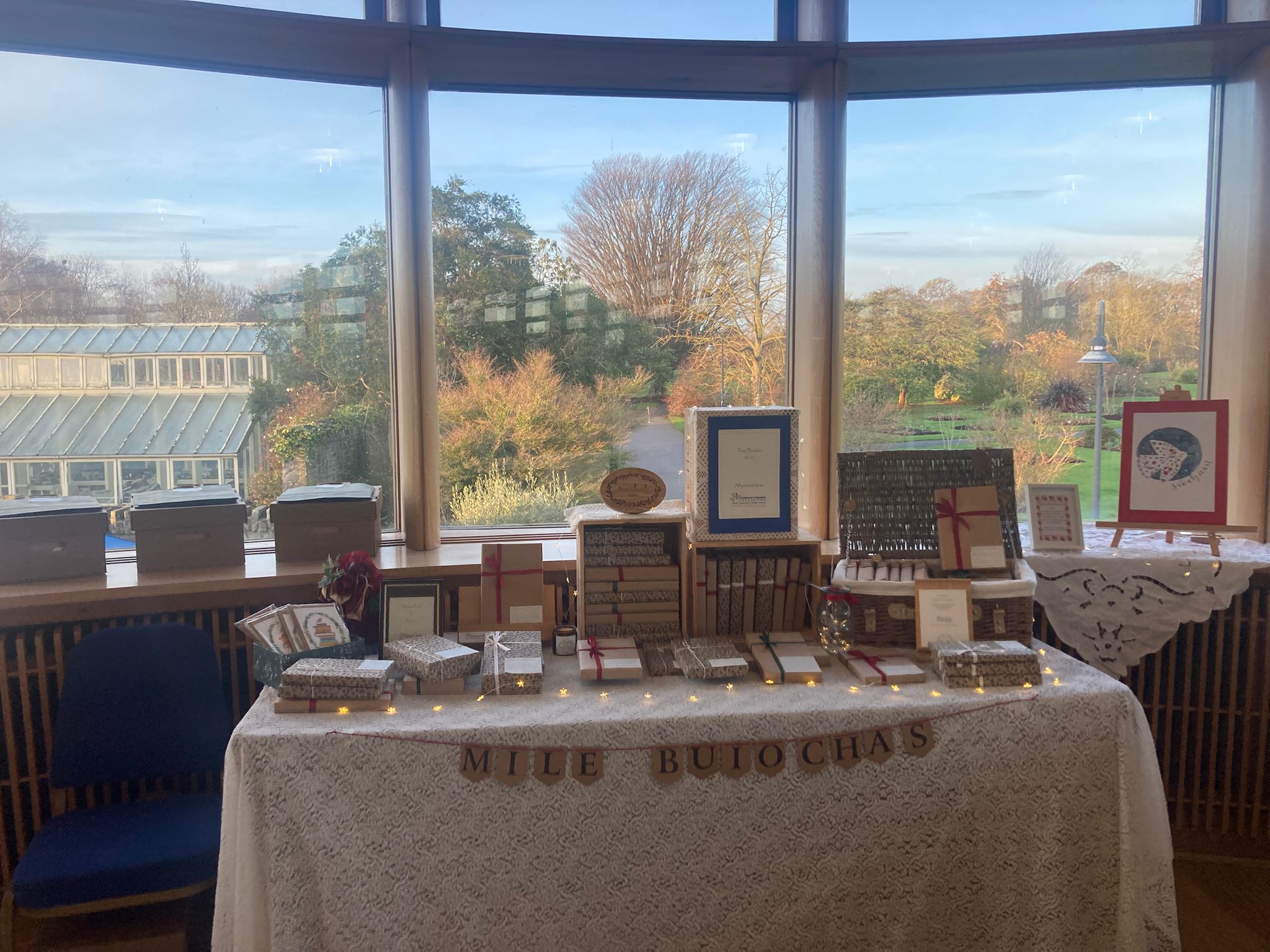Pre-loved books and handmade items displayed at a fundraising sale organised in support of sick children.