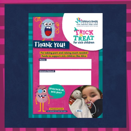 Trick or Treat thank you fundraising poster