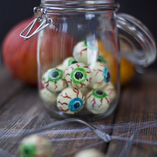 Jar of chocolate eyeballs